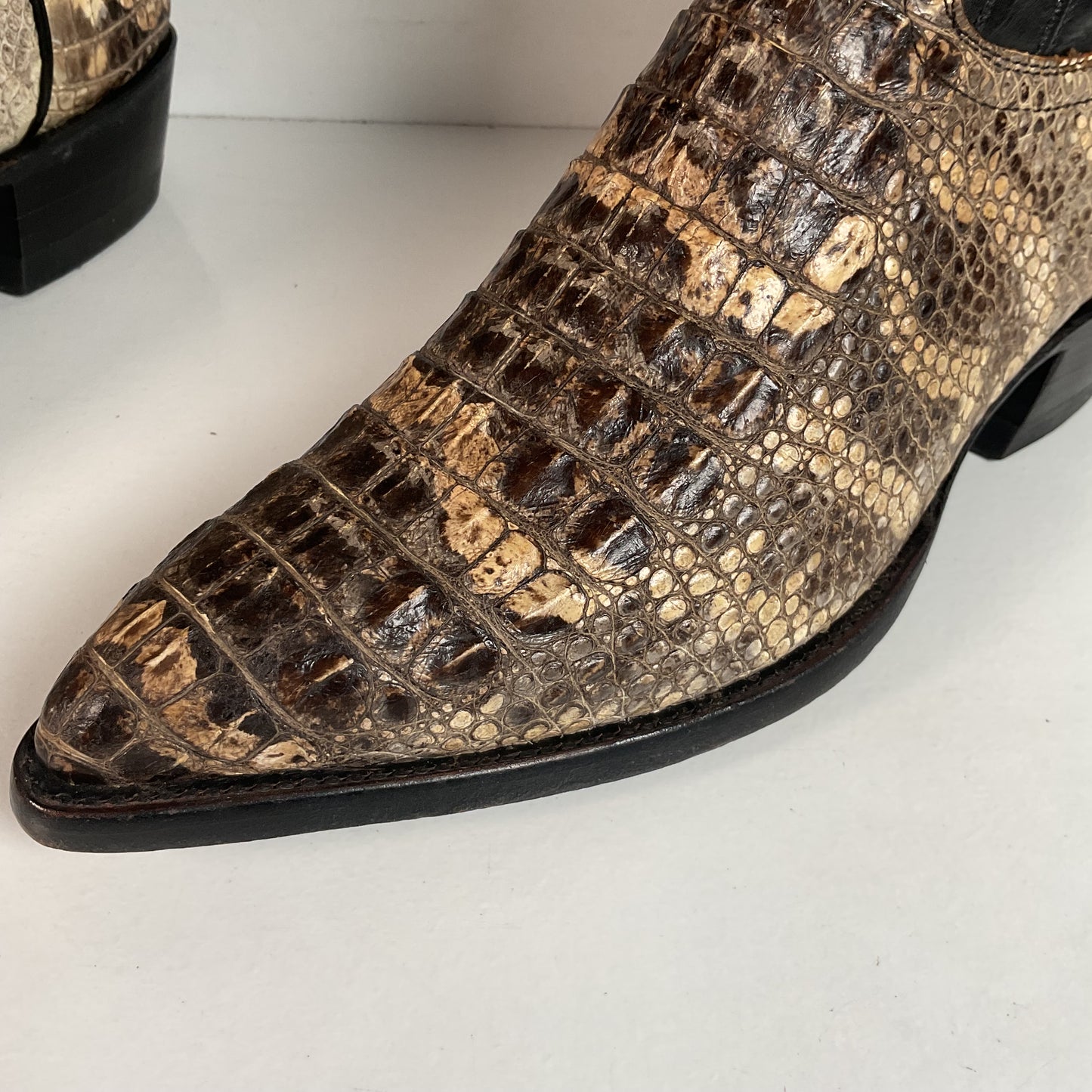 Remington Natural Alligator Cowboy Boots 9 D Body Cut