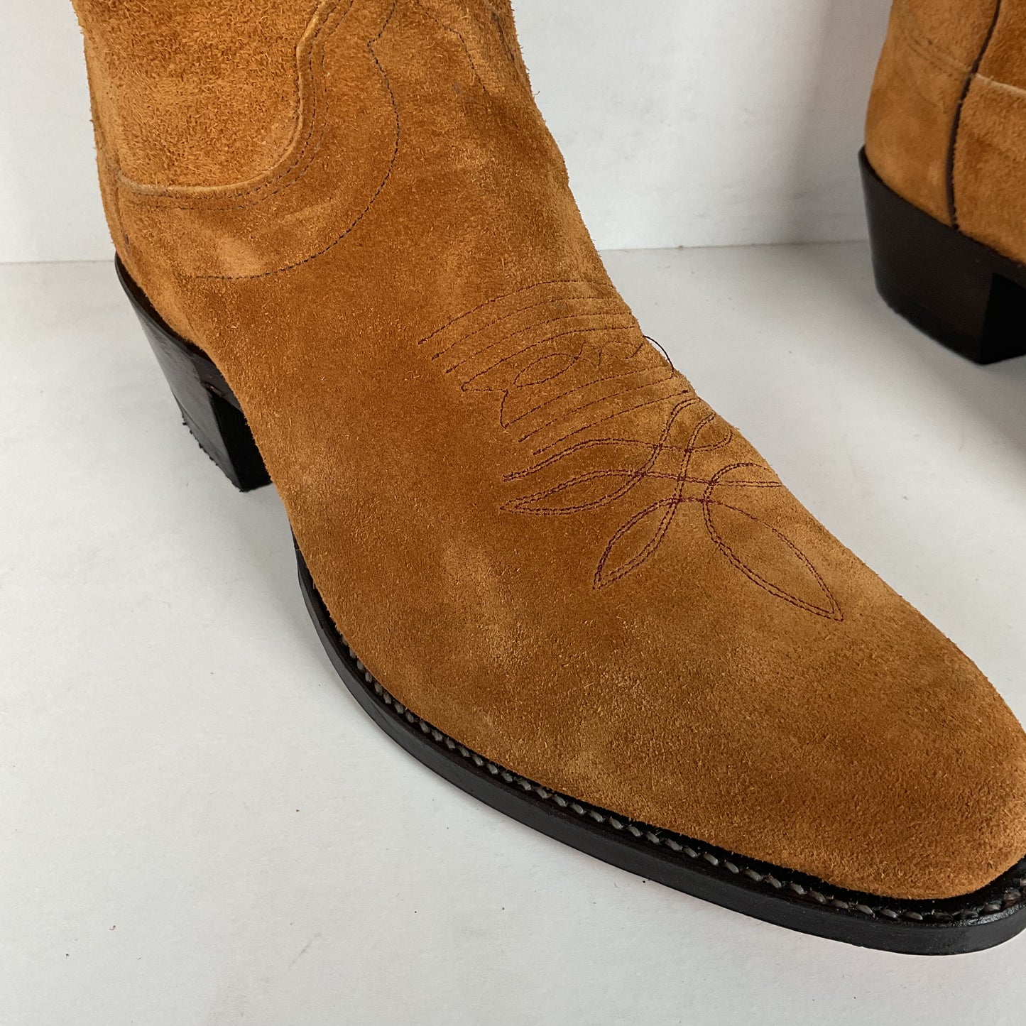 Olathe Full Rough Out Suede Cowboy Boots | USA Made | Men’s 9 B | Women’s 10