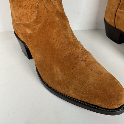 Olathe Full Rough Out Suede Cowboy Boots | USA Made | Men’s 9 B | Women’s 10