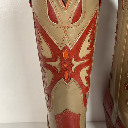 Vintage Capezio Butterfly Cowgirl Boots | Tooled Inlays | USA Made | Women’s 8 M