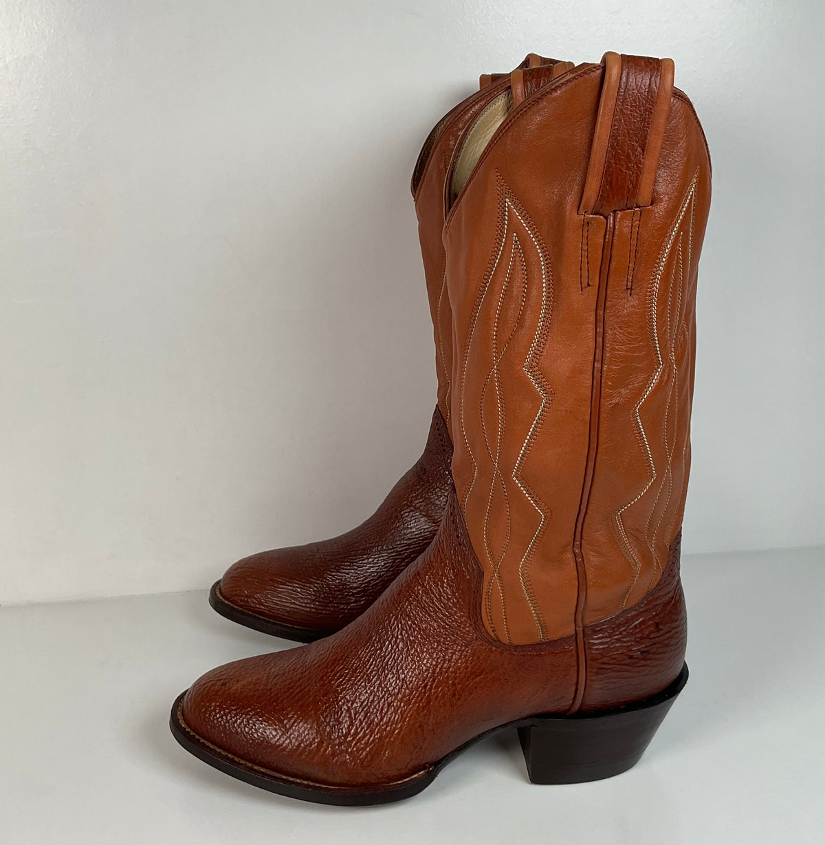 Vintage Sanders Shark Skin Cowboy Boots | Exotic | 1970s | Men’s 9 D