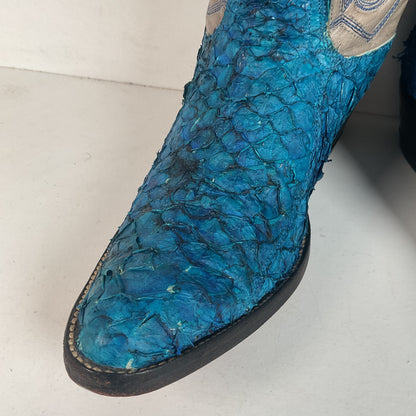 Custom Blue Sea Bass Cowboy Boots Men’s 7.5 | Women’s 8.5 Exotic