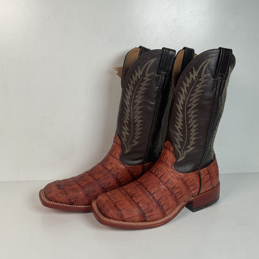 Fenoglio Large Scale Crocodile Cowboy Boots 8.5 E USA Made Exotic Factory Second