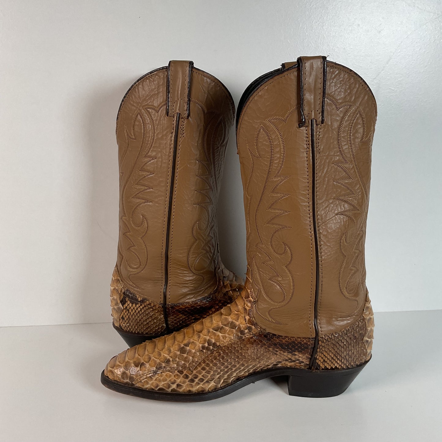 Vintage Laredo Python Snakeskin Cowboy Boots | Back Cut | USA Made | Men’s 10 D
