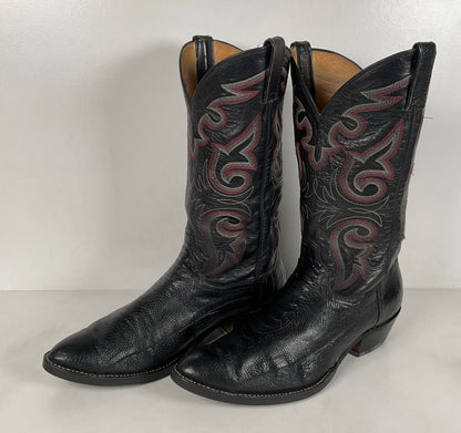 Vintage Panhandle Slim Ostrich Leg Cowboy Boots | Exotic | Black | Men’s 12 D