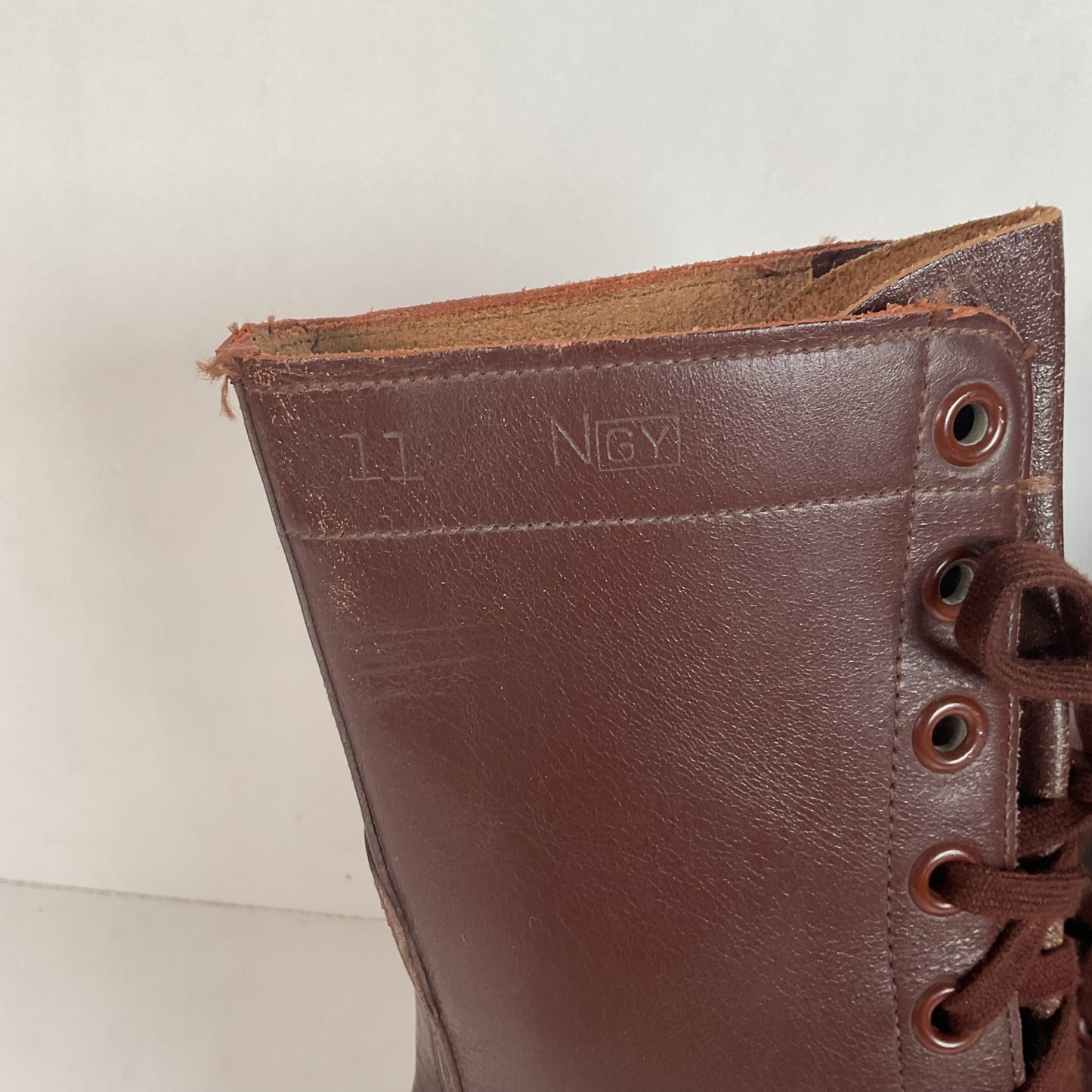 Vintage Vietnam War Brown Jump Boots 11 N (Narrow) Cap Toe Paratrooper