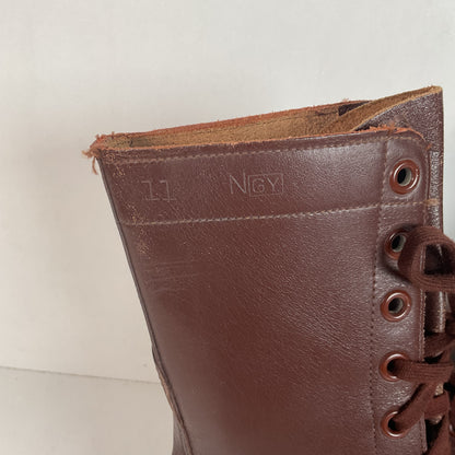 Vintage Vietnam War Brown Jump Boots 11 N (Narrow) Cap Toe Paratrooper