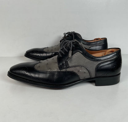 Mezlan Ostrich Quill Medallion Shoes | Derby | Exotic | Men’s 9.5 M