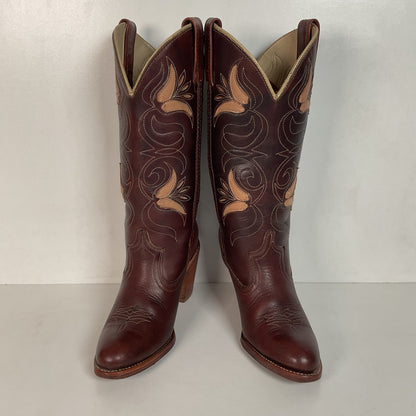 Vintage Dingo Acme Tulip Cowgirl Boots 6 M Tooled USA Made