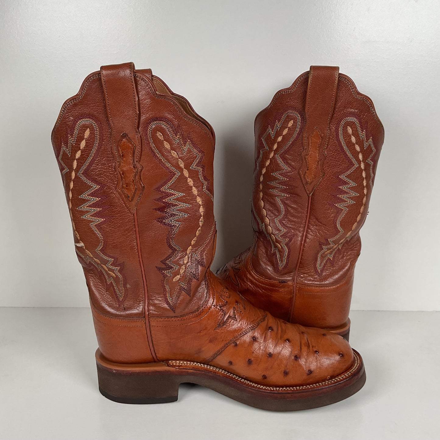 Lucchese 2000 Ostrich Quill Roper Boots | Crepe Sole | Exotic | Women’s 7.5 C