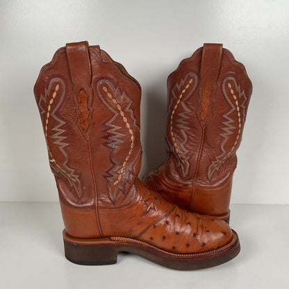 Lucchese 2000 Ostrich Quill Roper Boots | Crepe Sole | Exotic | Women’s 7.5 C