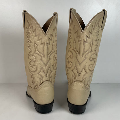 Vintage Dan Post Smooth Ostrich Cowboy Boots | Exotic | USA Made | 10.5 D