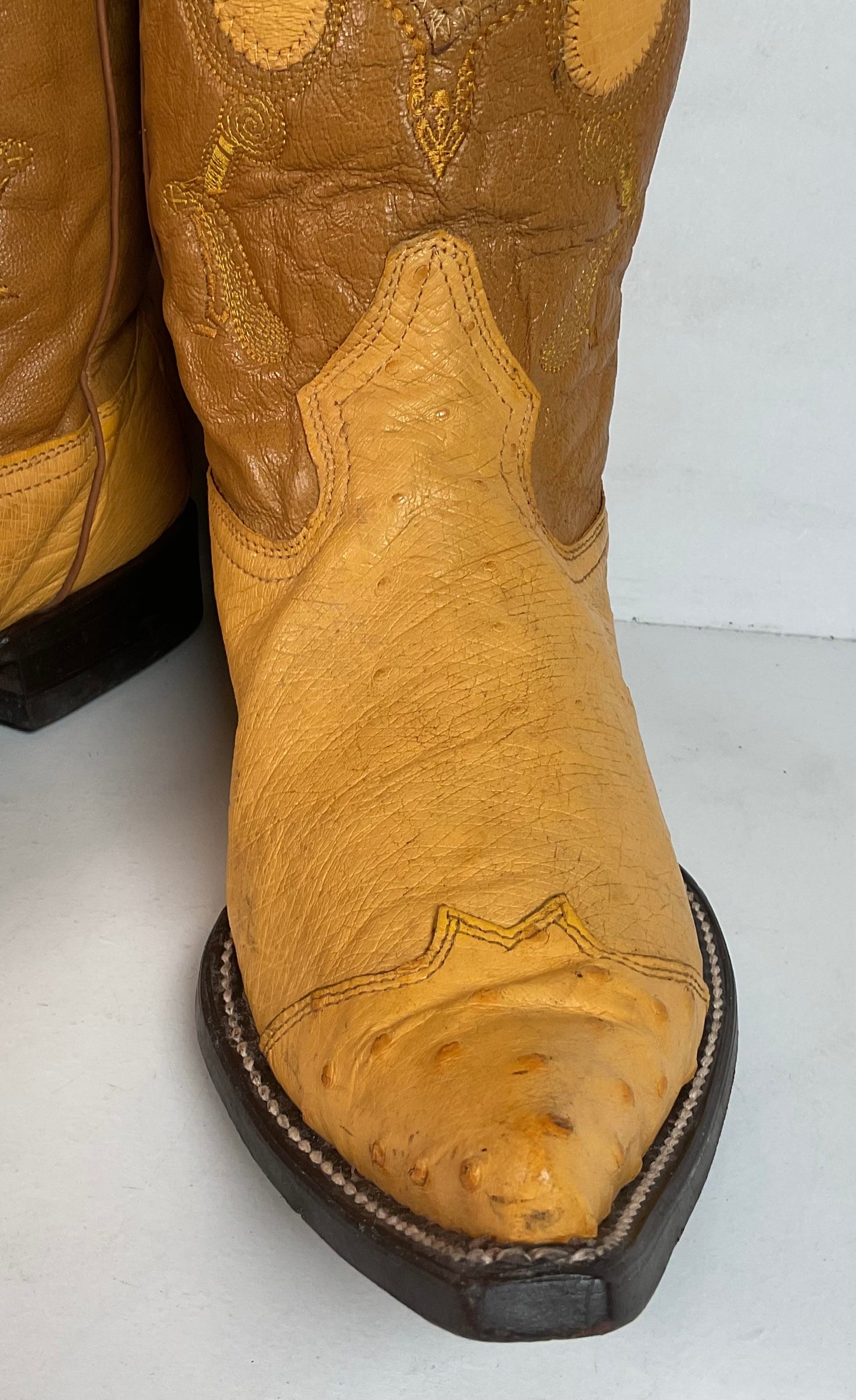Cuadra Butterscotch Ostrich Quill Cowboy Boots US 10 Exotic