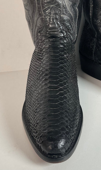Dan Post Python Snakeskin Cowboy Boots | Midnight Black | Men’s 8 D