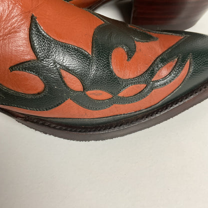 Vintage Caboots Wingtip Cowboy Boots | Tooled Inlays | Men’s 8 | Women’s 9