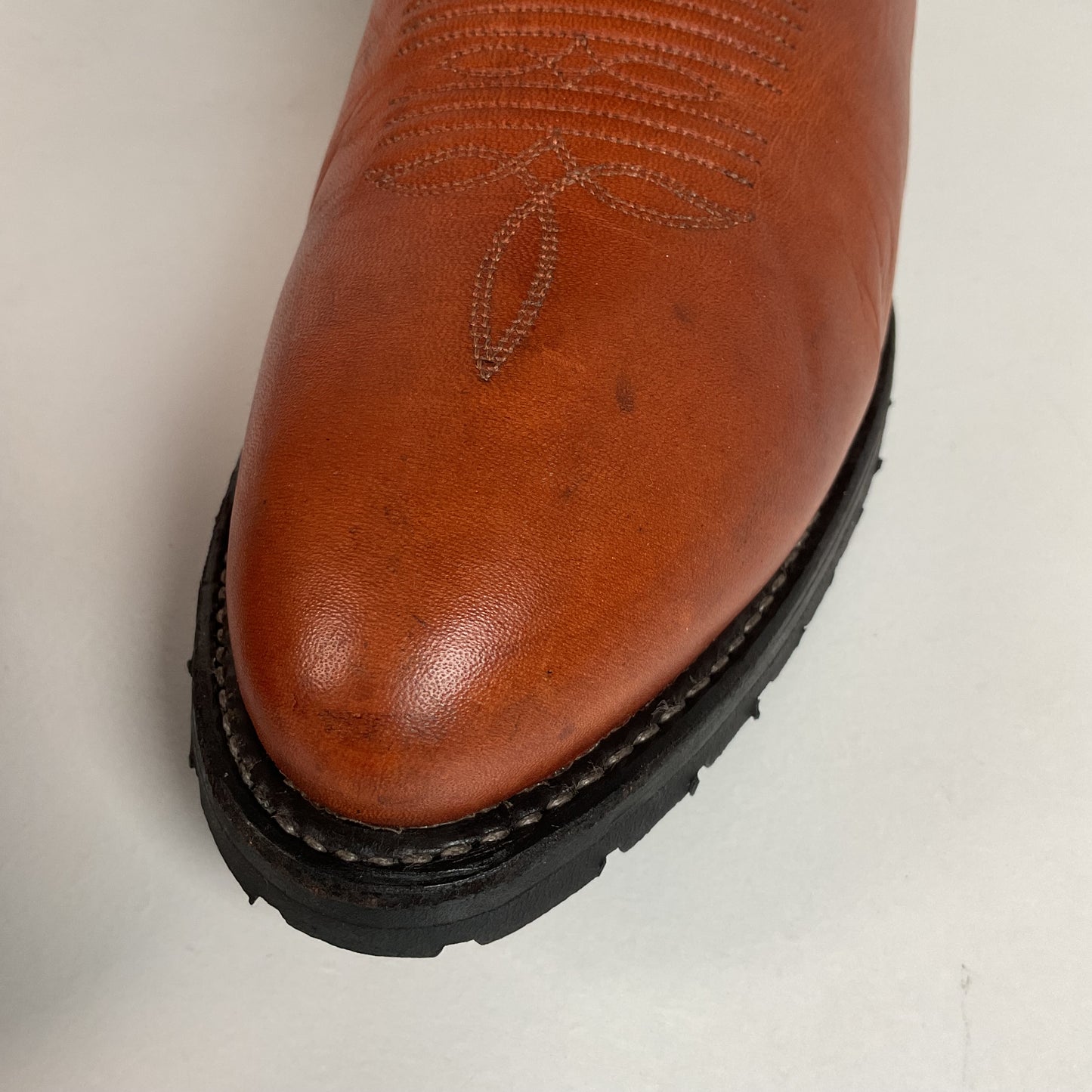 Tony Lama Classic Brown Cowboy Boots | Vibram Lug | 12 D