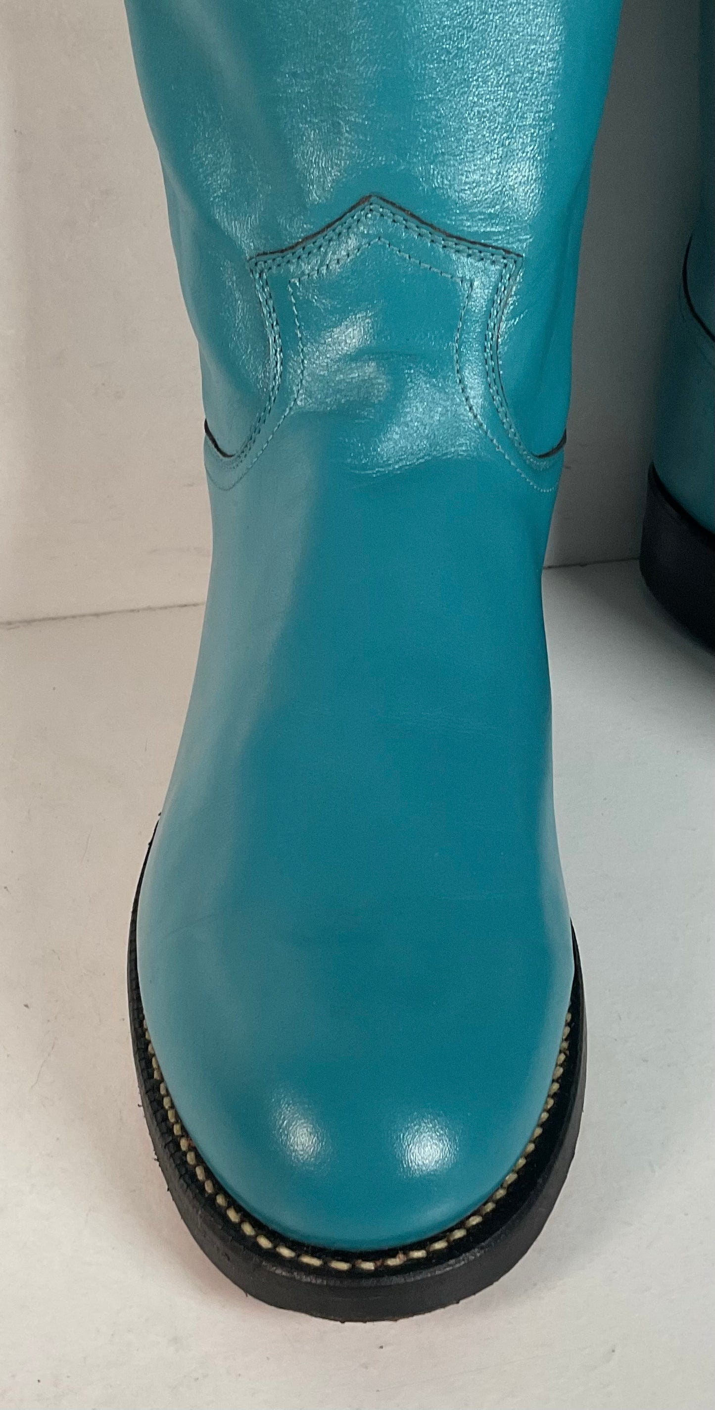 Justin Cowgirl Roper Boots | USA Made | Teal | Women’s 7 C