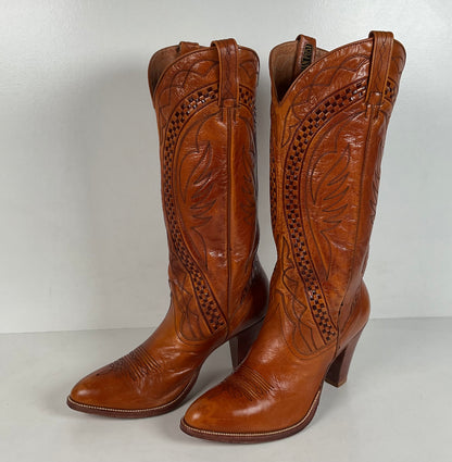 Vintage Dan Post Cowgirl Boots | Spanish Collection | Stacked Heel | Women’s 7.5