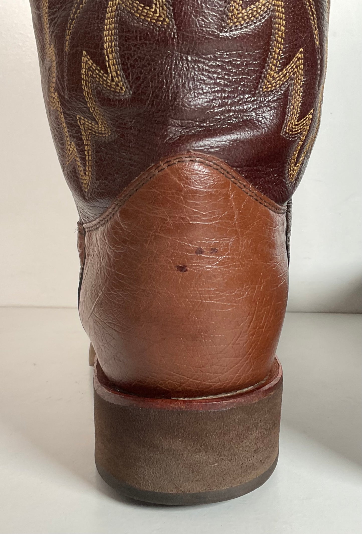 Justin Smooth Ostrich Tekno Crepe Roper Boots 8.5 EE USA Made Exotic