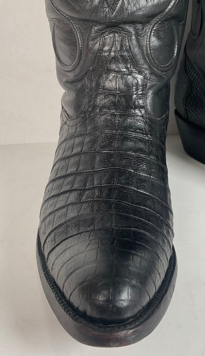 Rivers’ Royal Caiman Belly Cowboy Boots | Exotic | Tooled Inlays | Men’s 9.5