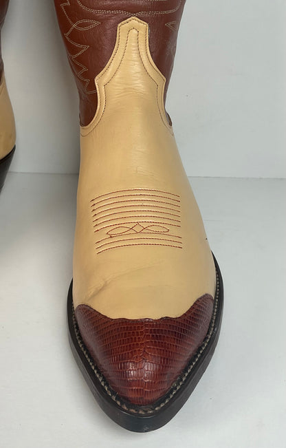 Tony Lama Urban Cowboy Boots | Lizard Wingtip | USA Made | Men’s 11 D