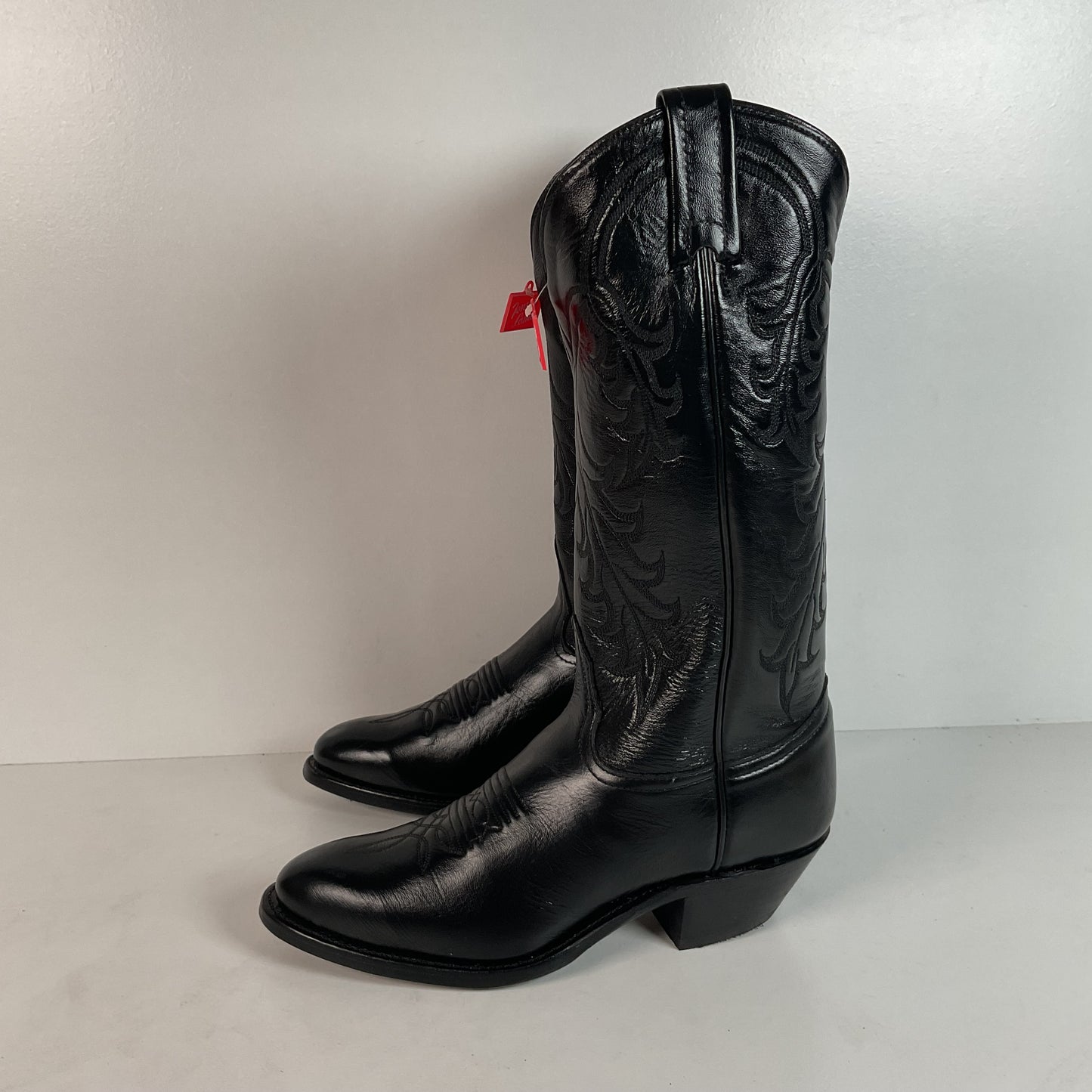 Tony Lama Longhorn Cowgirl Boots | Black Calf | Original Box | Women’s 6 M