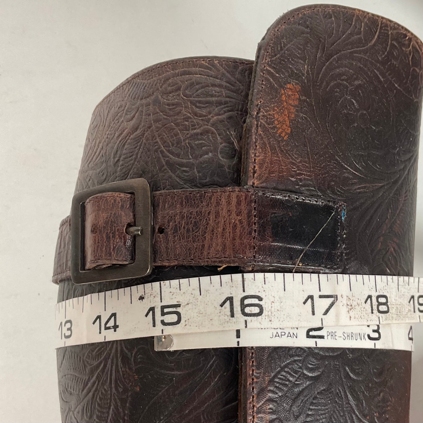 J.B. Dillon Western Riding Boots | Triple Buckle | Tooled | Women’s 8 B