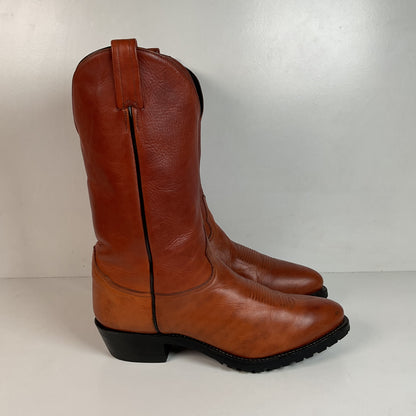 Tony Lama Classic Brown Cowboy Boots | Vibram Lug | 12 D