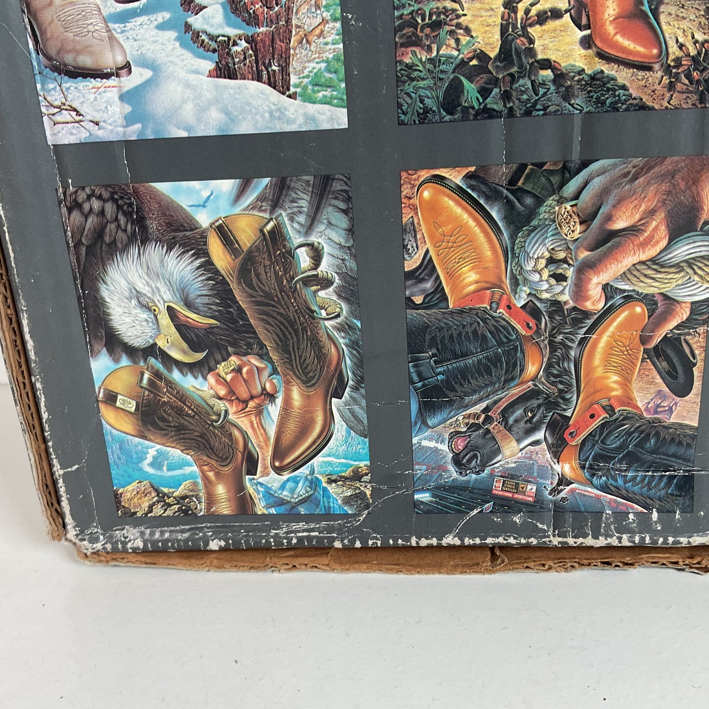 Vintage 1980s Nocona Cowboy Boot Box Only Alex Ebel Artwork