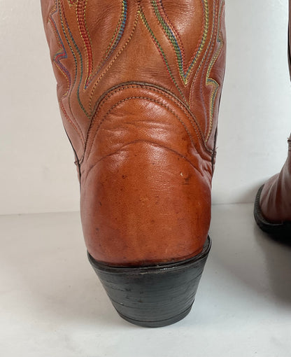 Vintage Tony Lama Buckaroo Boots | Rainbow Stitched | Men’s 8 A | Women’s 9