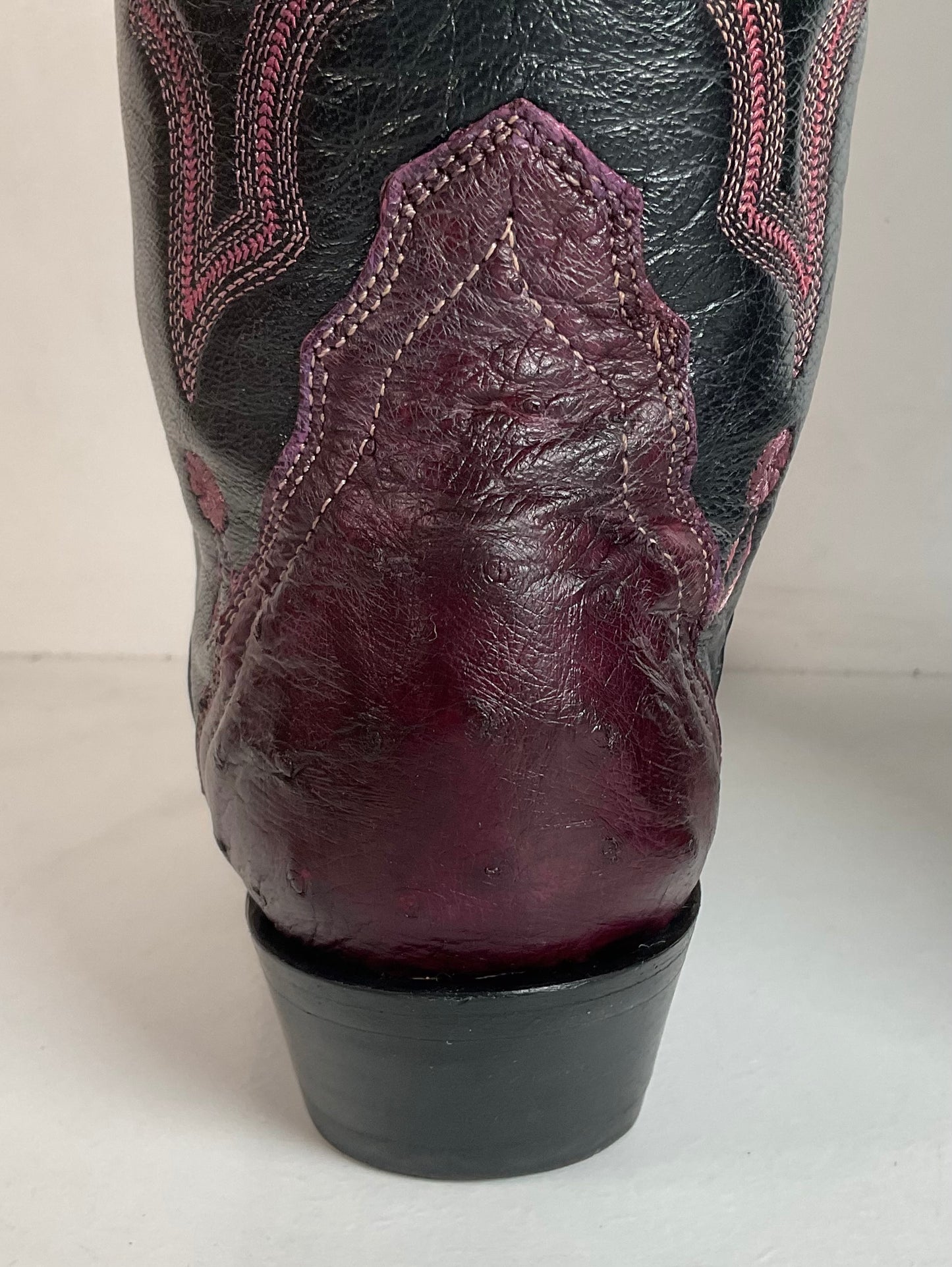 Corral Plum Ostrich Quill Cowgirl Boots 8 M Exotic Triad