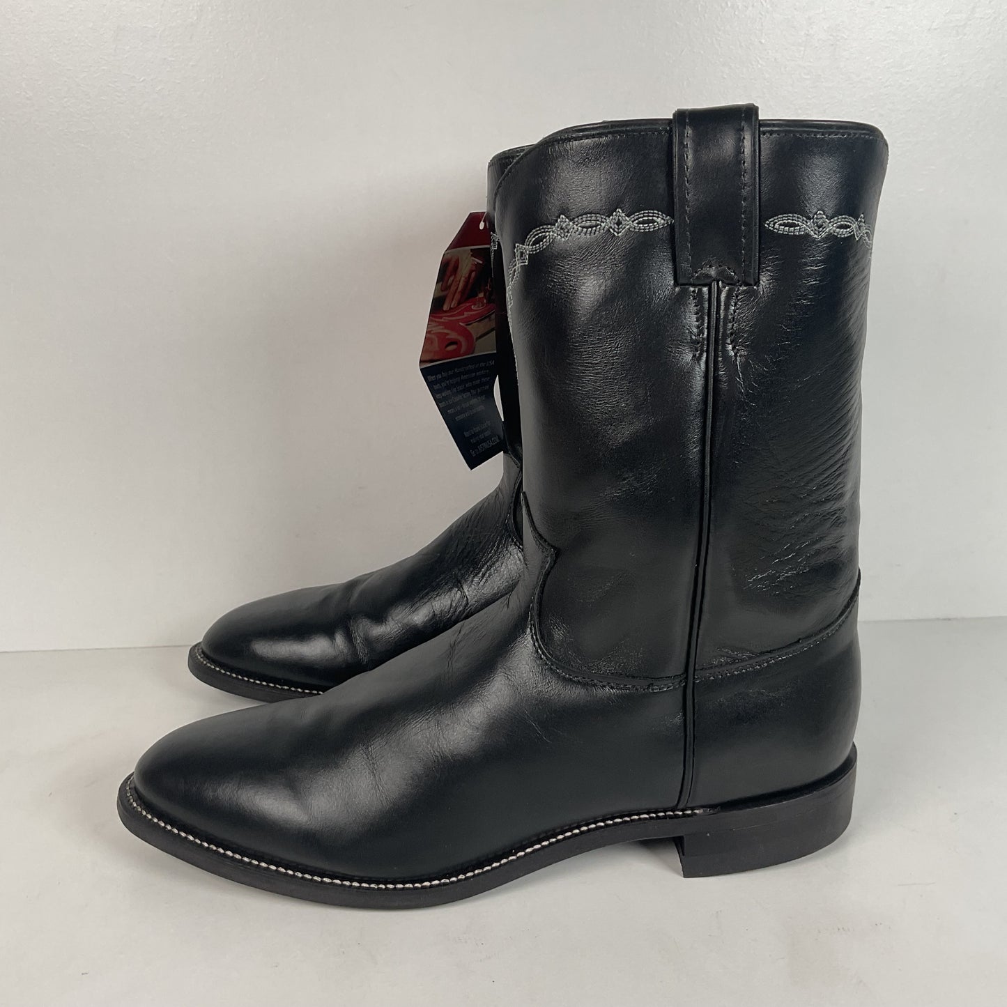 Justin Classic Roper Boots | Black | USA Made | Men’s 11.5 D