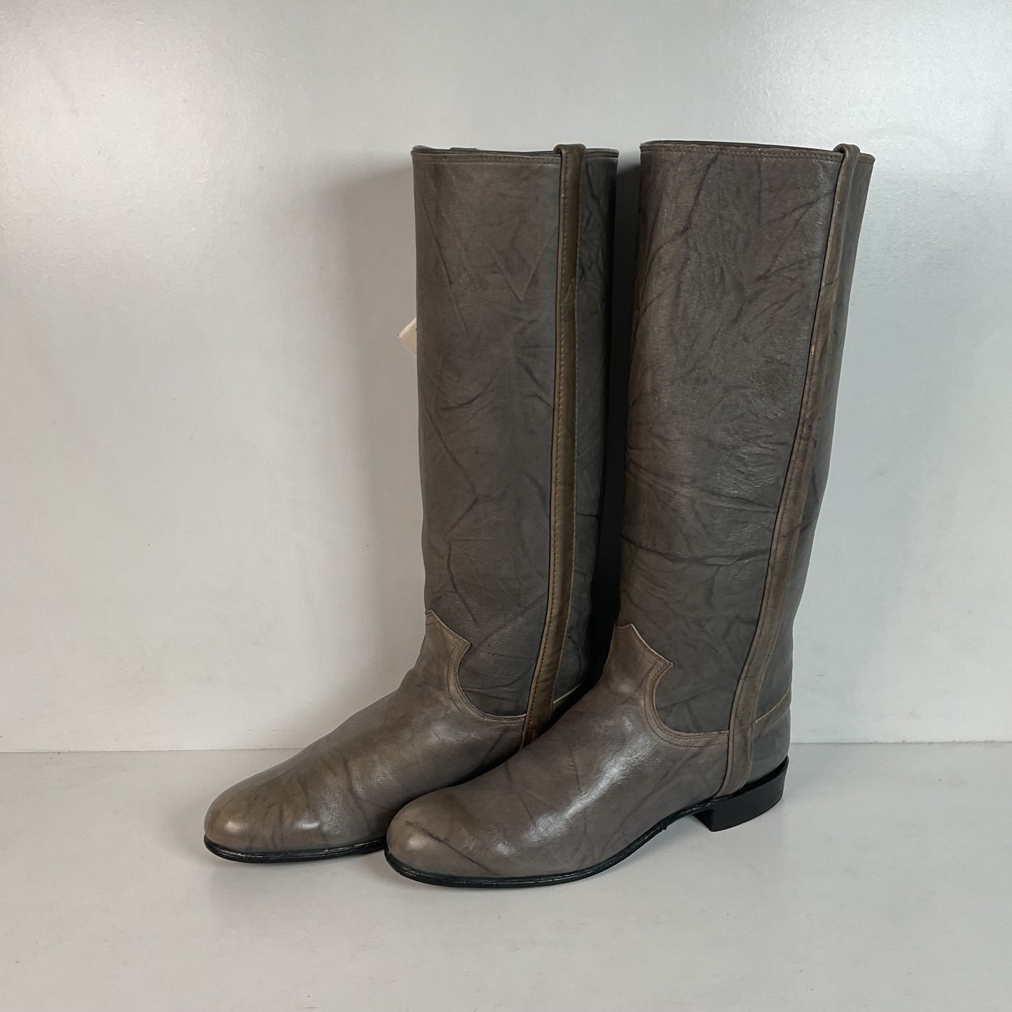 Vintage Justin Grey Marbled Campus Riding Boots 7 B USA Made