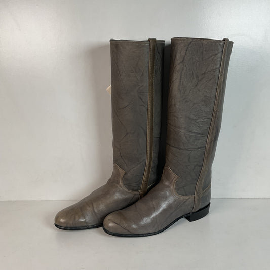 Vintage Justin Grey Marbled Campus Riding Boots 7 B USA Made