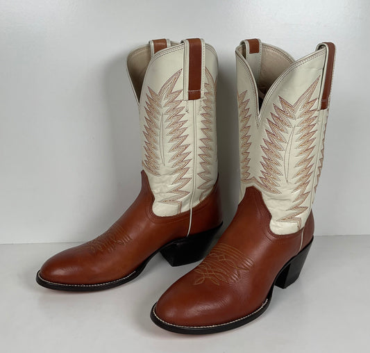 Hondo Cowgirl Boots | Cowhide | White Upper | Women’s 10 B
