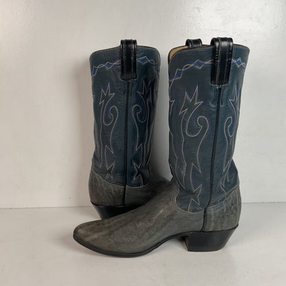 1960s Tony Lama Exotic Elephant Cowgirl Boots Men’s 7 B | Women’s 8 USA Made Gold Label