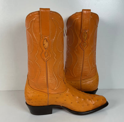 Los Altos Full Quill Ostrich Cowboy Boots | Buttercup | Exotic | Men’s 9.5 EE