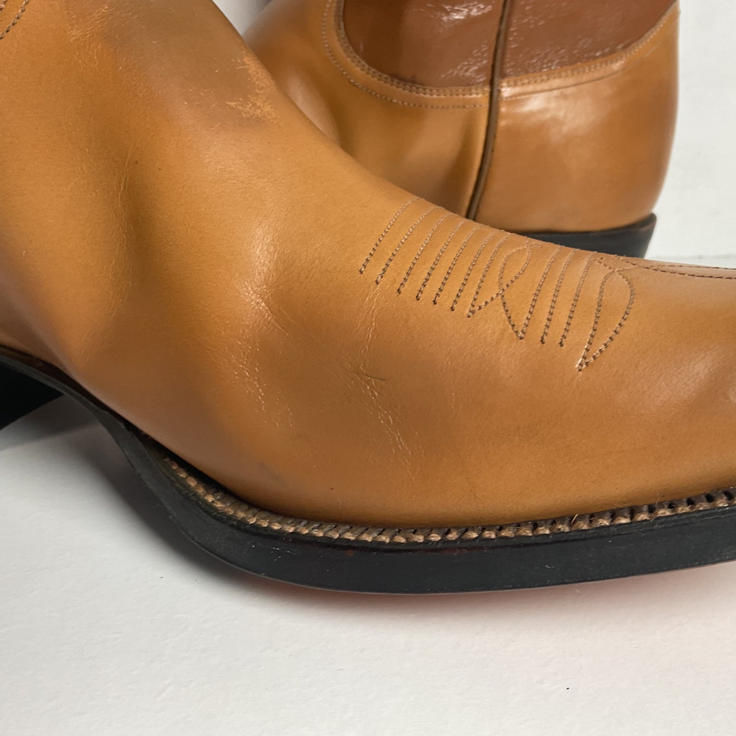 Vintage 1960s Justin Cowboy Boots 11.5 D Hand Lasted Old Fort Worth Label