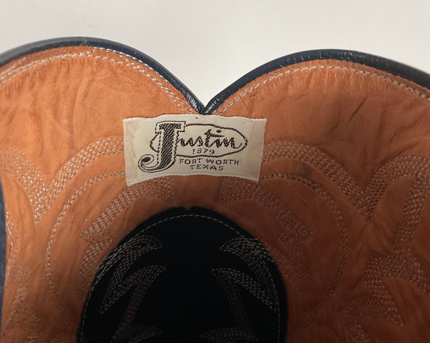 Vintage Justin Algonquin Toe Cowboy Boots | Royal Blue | Patent Leather | 12 EE
