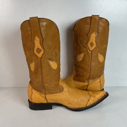 Cuadra Butterscotch Ostrich Quill Cowboy Boots US 10 Exotic