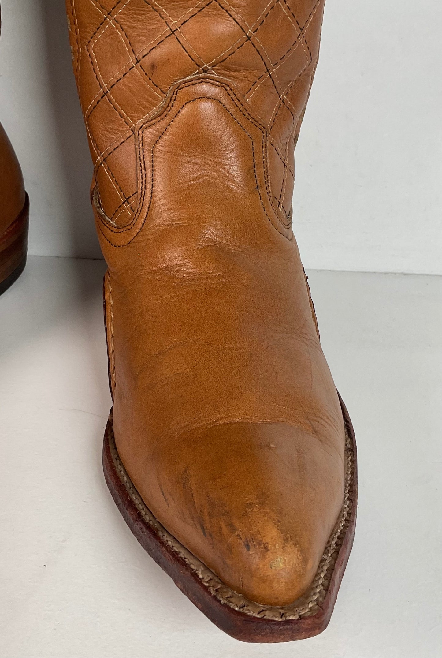Vintage Patchwork Cowboy Boots | Quilted | 1960s-1970s | Men’s 10 E