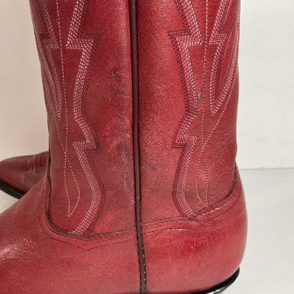 Vintage Panhandle Slim Red Cowgirl Boots 6.5 B Hand Crafted