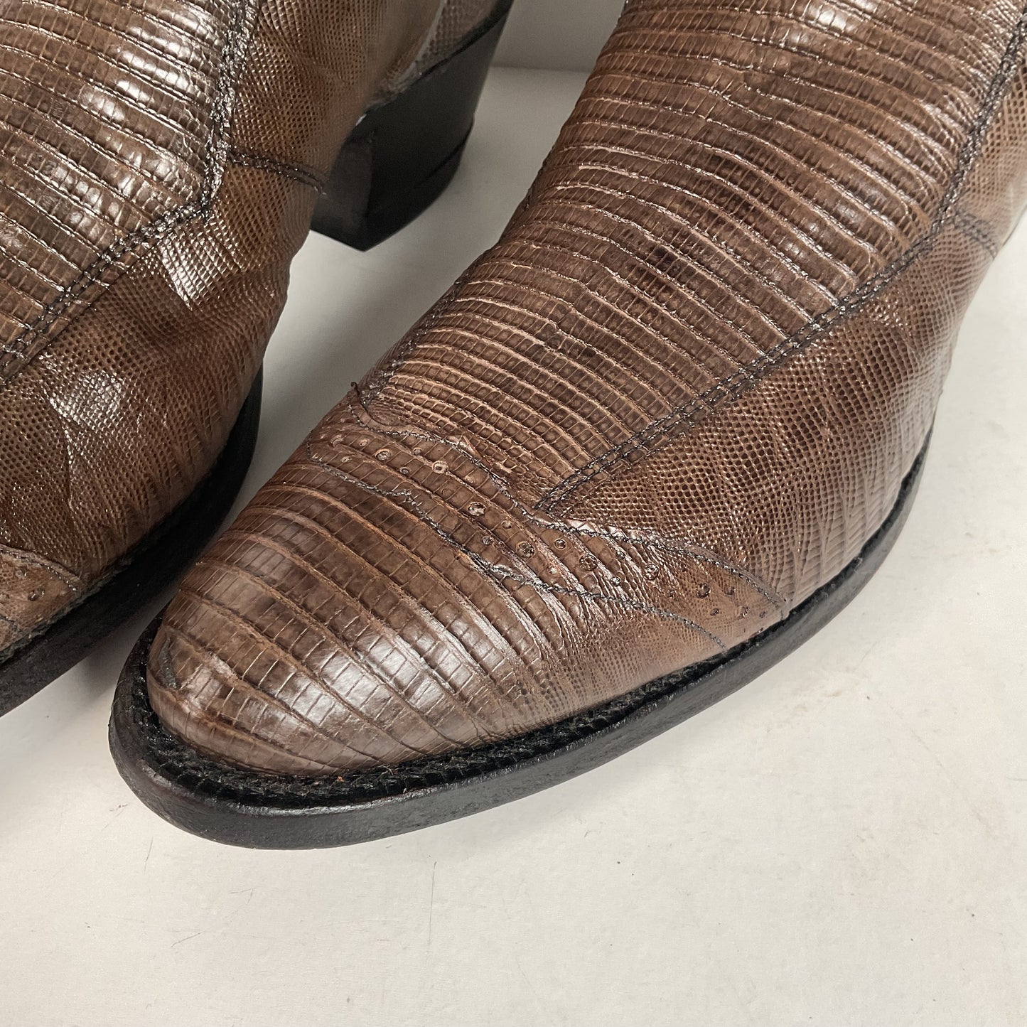 Vintage Justin Teju Lizard Cowboy Boots | Brogued | USA Made | Men’s 10.5 B