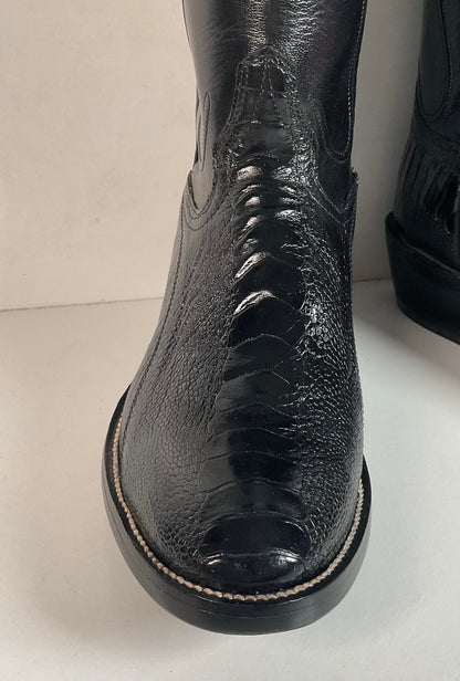Custom Made Ostrich Leg Cowboy Boots | Lone Star Inlay | Exotic | Men’s 10.5