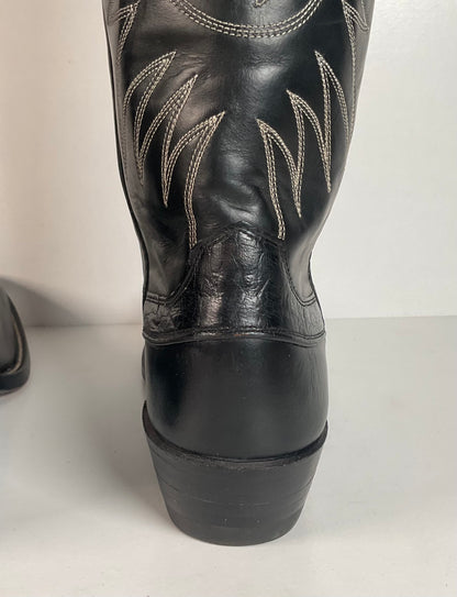 Vintage Justin Algonquin Toe Cowboy Boots | Fort Worth Label | Exotic | 1960s | Men’s 7.5