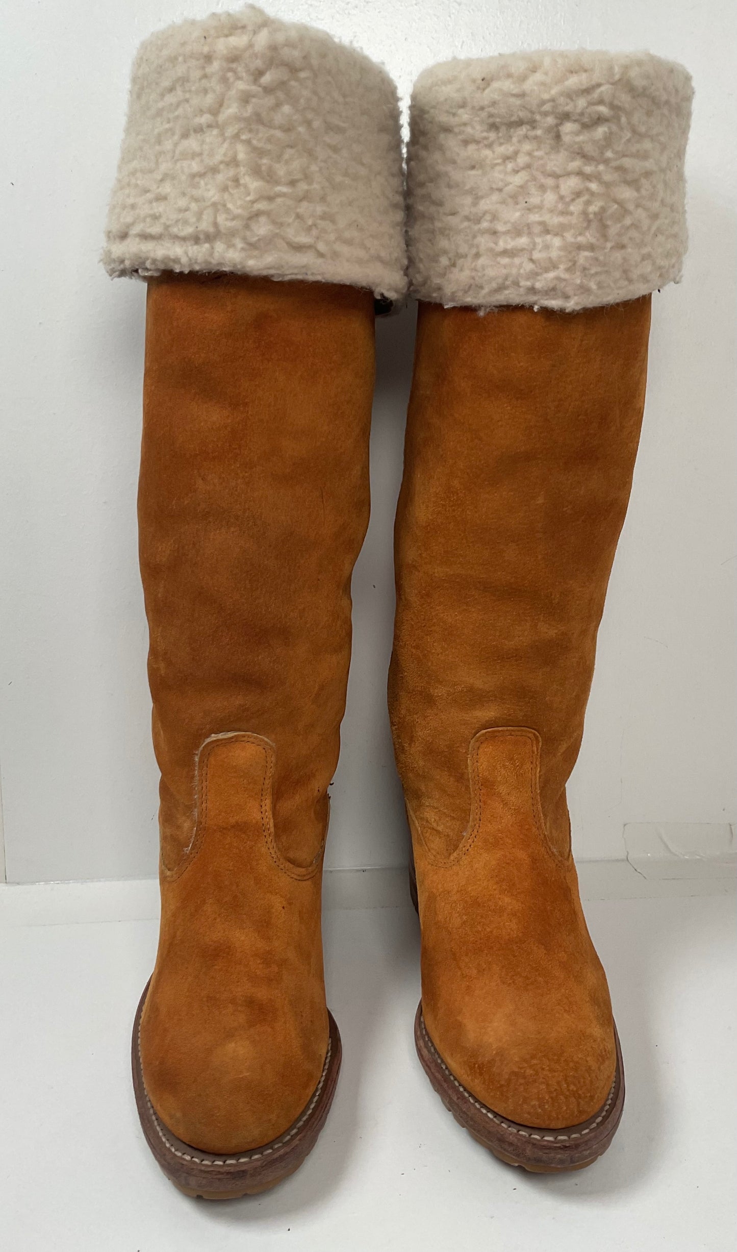 Vintage Dingo ACME Faux Shearling Campus Boots 8.5 N Cuffed Chunky