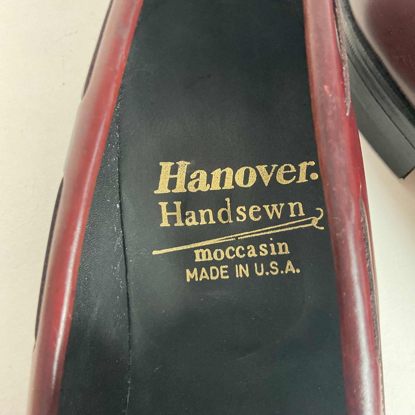 Vintage 1970s Hanover Handsewn Moccasin Loafers 10 D Genuine Shell Cordovan