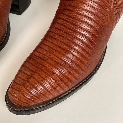 Vintage Tony Lama Teju Lizard Cowgirl Boots | Patent Leather | 6 C | Women’s 7