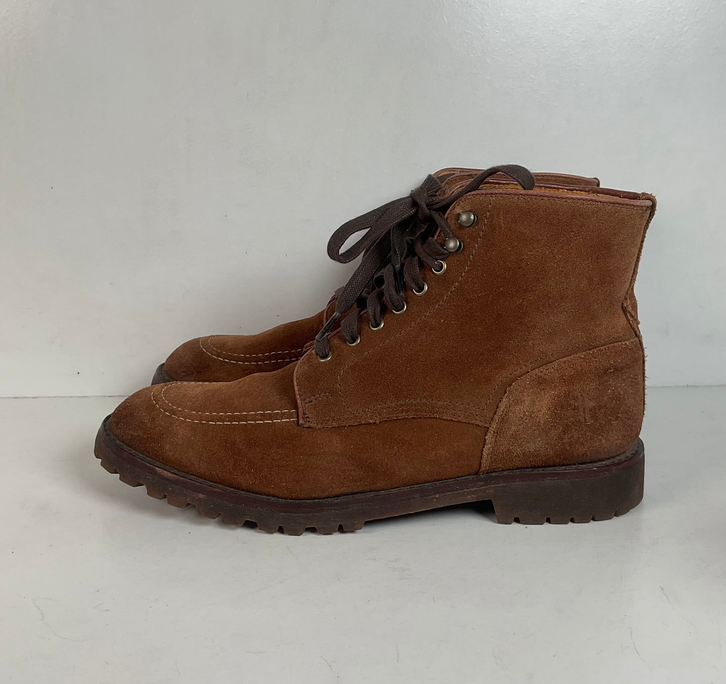 Frye Will Suede Lug Boots 11 M USA Made Rough Out