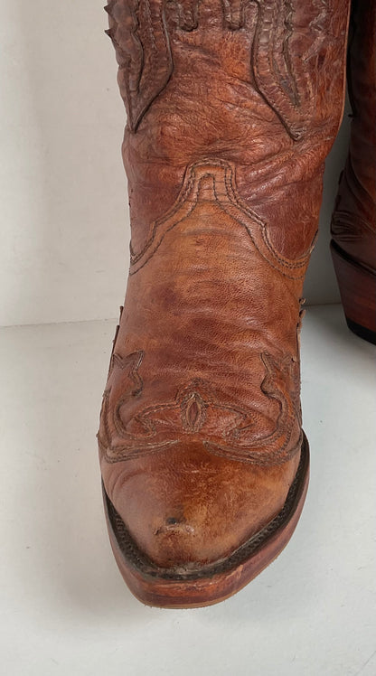 Corral Distressed Leather Thunderbird Cowgirl Boots 8.5 M Overlay Tall
